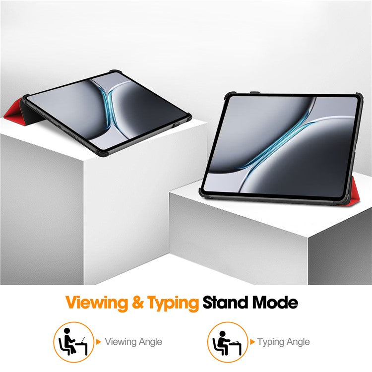 For OnePlus Pad 2 Case Shockproof Leather Stand Tablet Cover - Red