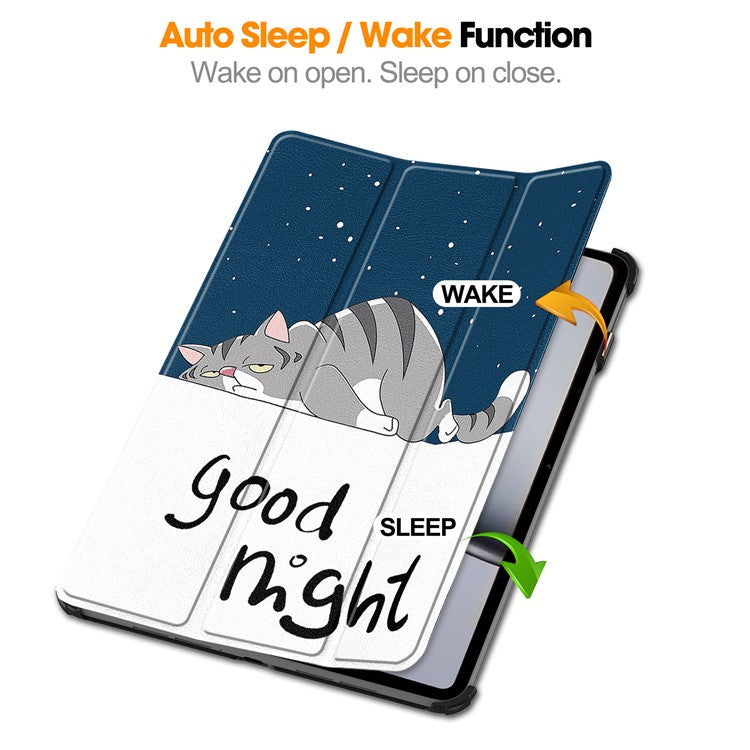 For OnePlus Pad 2 Stand Case Pattern Print Leather Tablet Cover - Cat