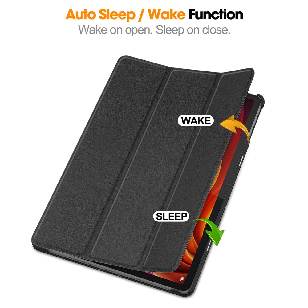 For Lenovo Tab K11 Plus Shockproof Case Leather Stand Tablet Cover - Black
