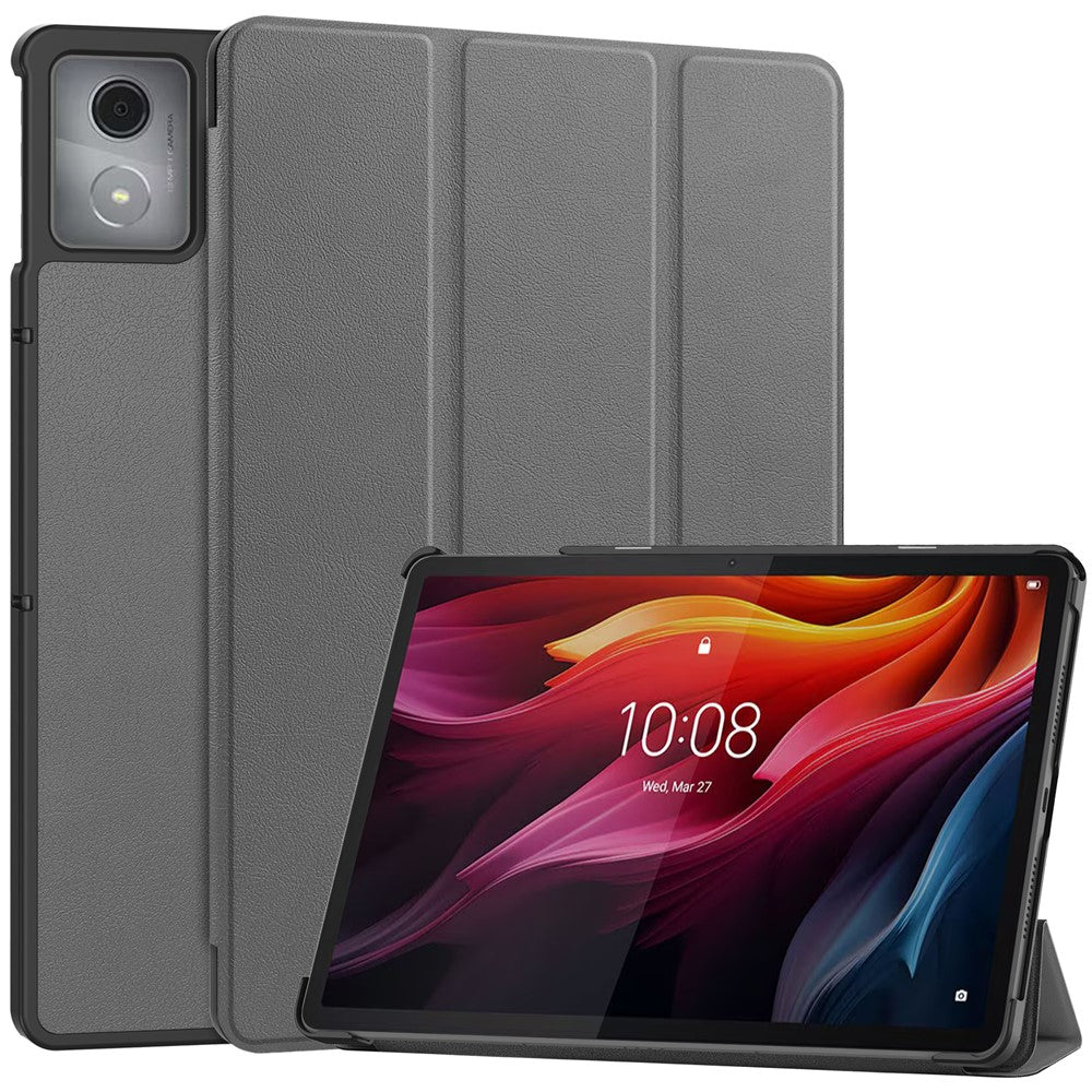 For Lenovo Tab K11 Plus Shockproof Case Leather Stand Tablet Cover - Grey