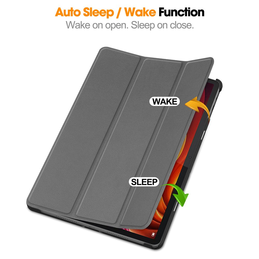 For Lenovo Tab K11 Plus Shockproof Case Leather Stand Tablet Cover - Grey