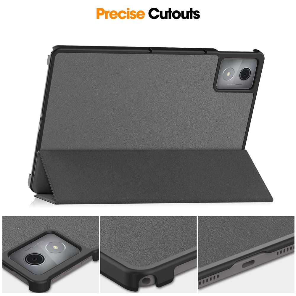 For Lenovo Tab K11 Plus Shockproof Case Leather Stand Tablet Cover - Grey