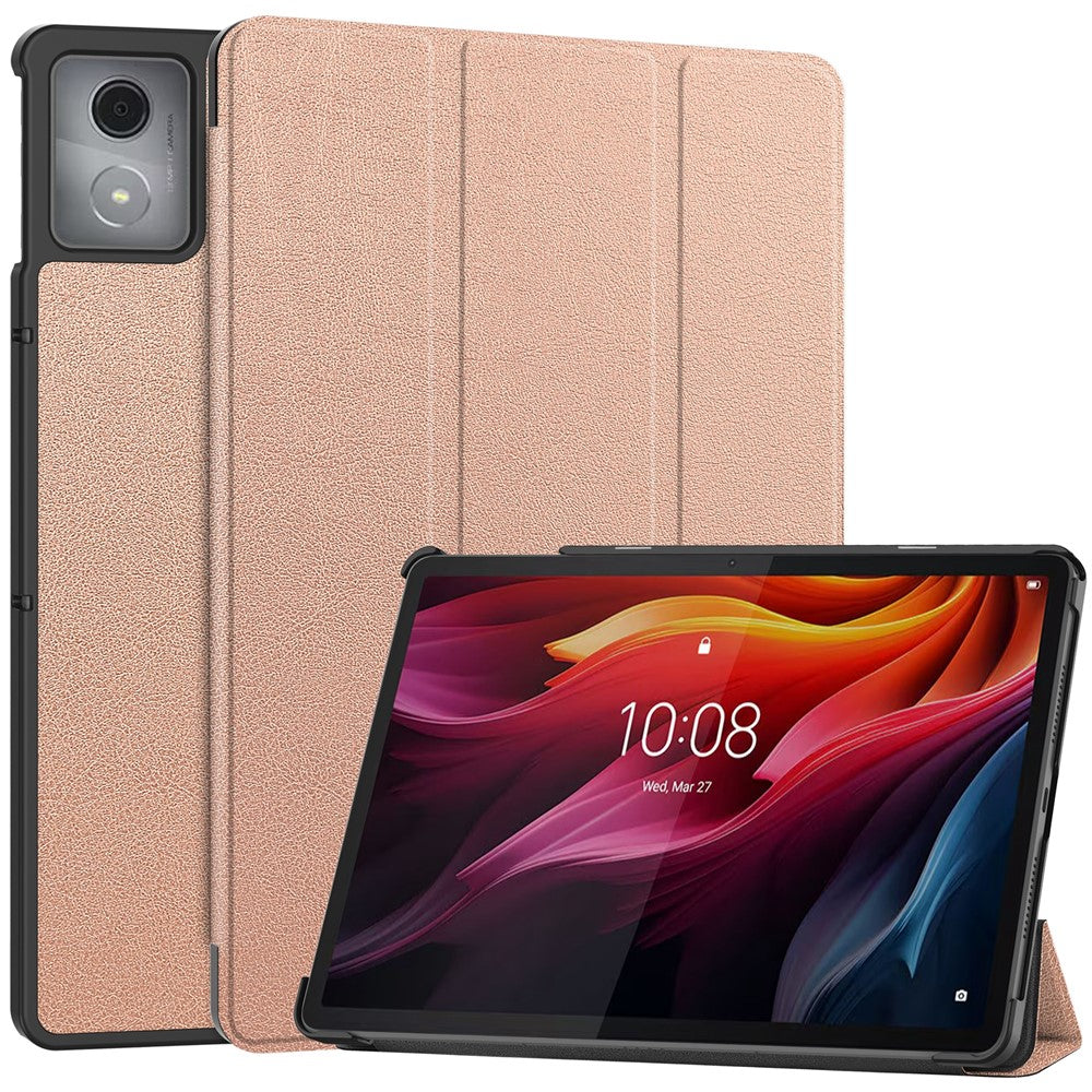 For Lenovo Tab K11 Plus Shockproof Case Leather Stand Tablet Cover - Rose Gold