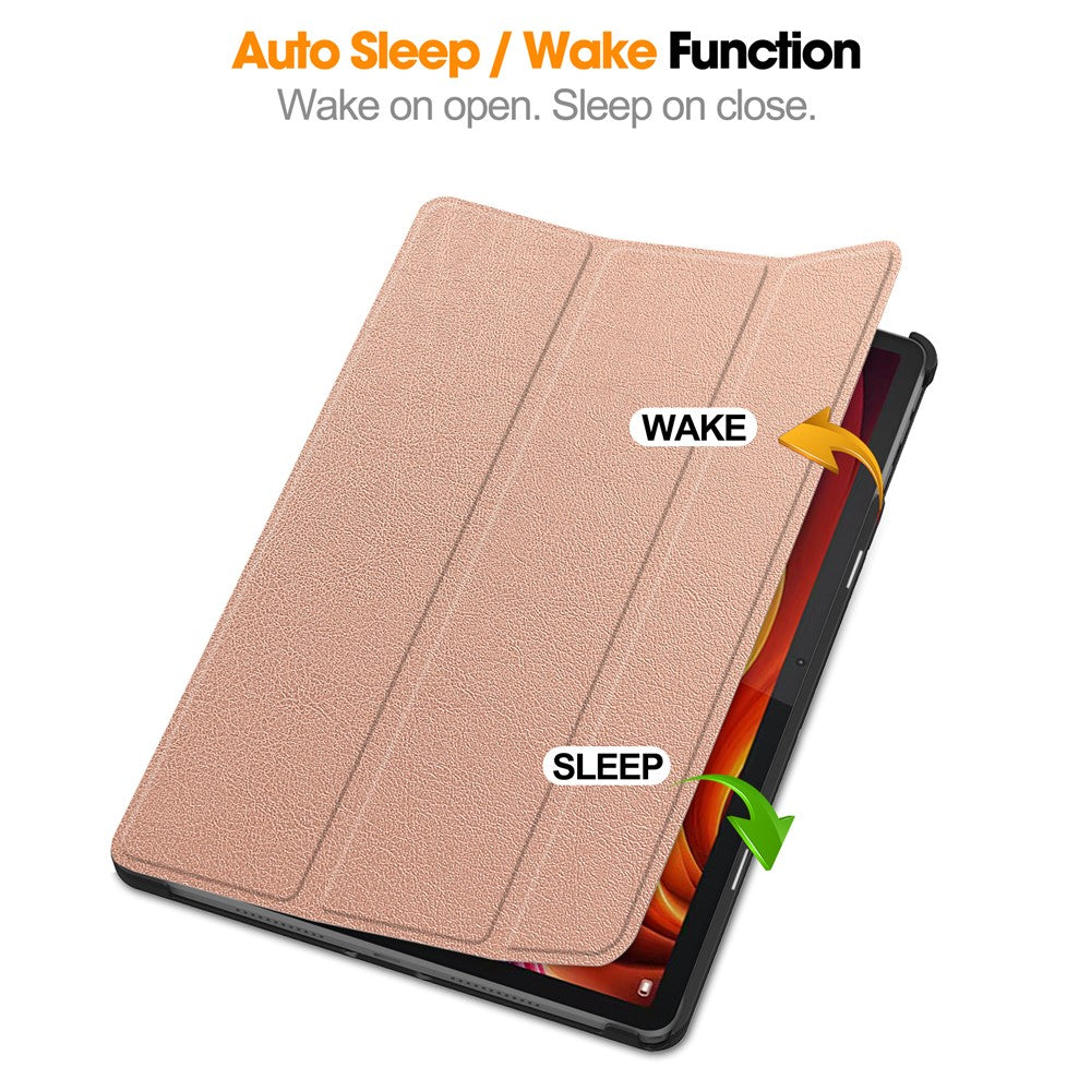 For Lenovo Tab K11 Plus Shockproof Case Leather Stand Tablet Cover - Rose Gold