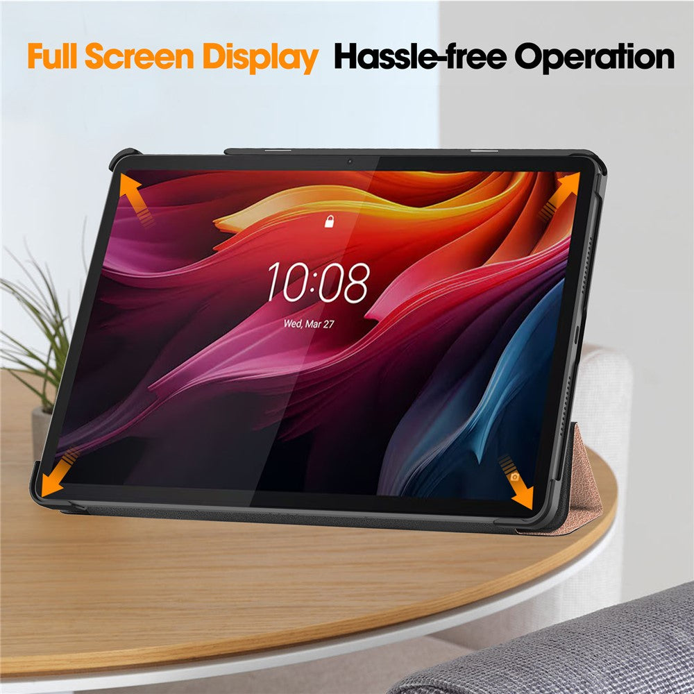 For Lenovo Tab K11 Plus Shockproof Case Leather Stand Tablet Cover - Rose Gold