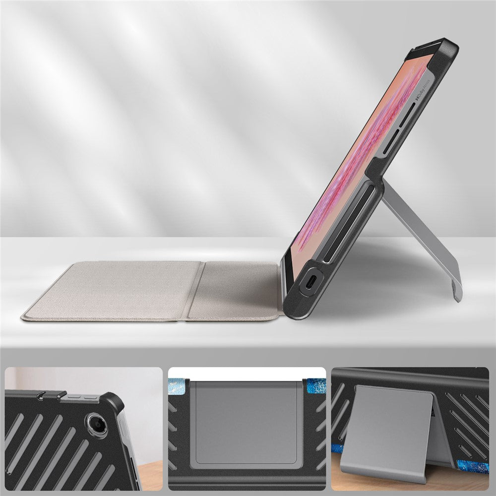 For Lenovo Tab Plus 11.5-inch TB351FU Case Pattern Tablet Leather Cover Hollow Heat Dissipation - Wave