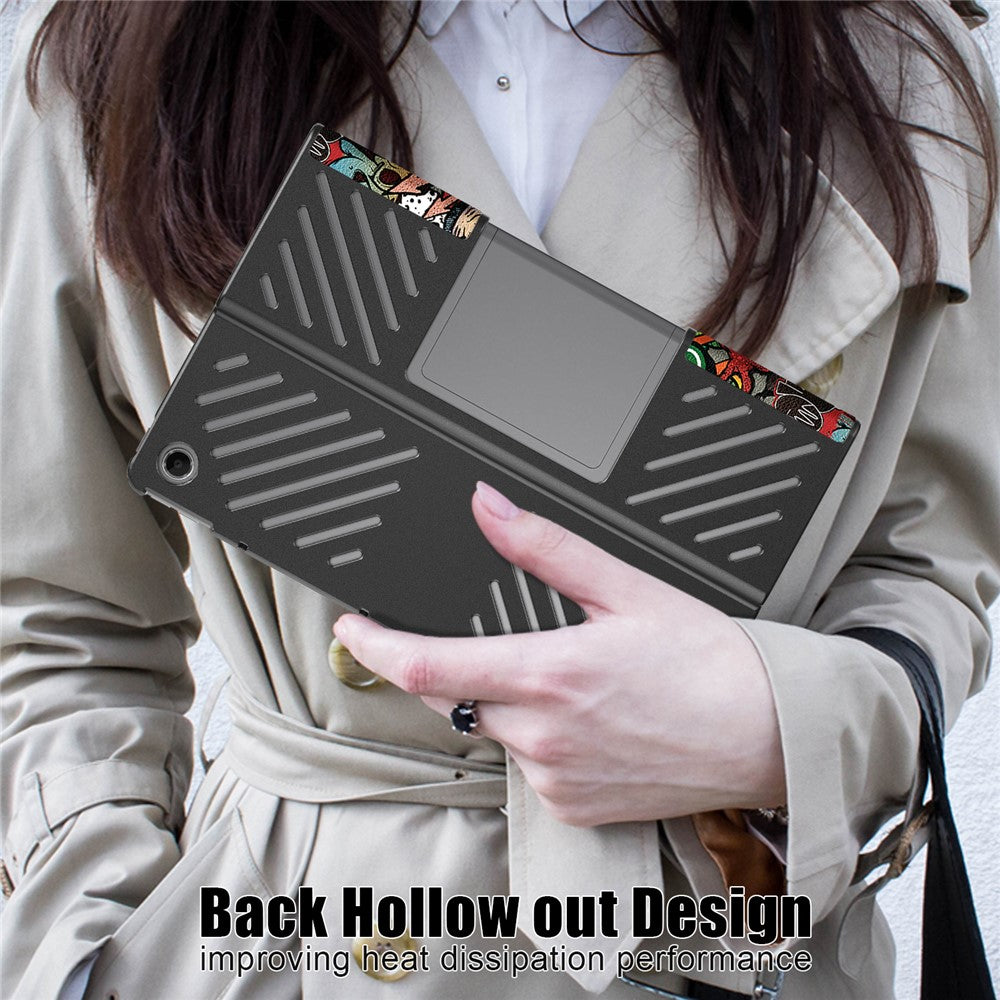 For Lenovo Tab Plus 11.5-inch TB351FU Case Pattern Tablet Leather Cover Hollow Heat Dissipation - Graffiti