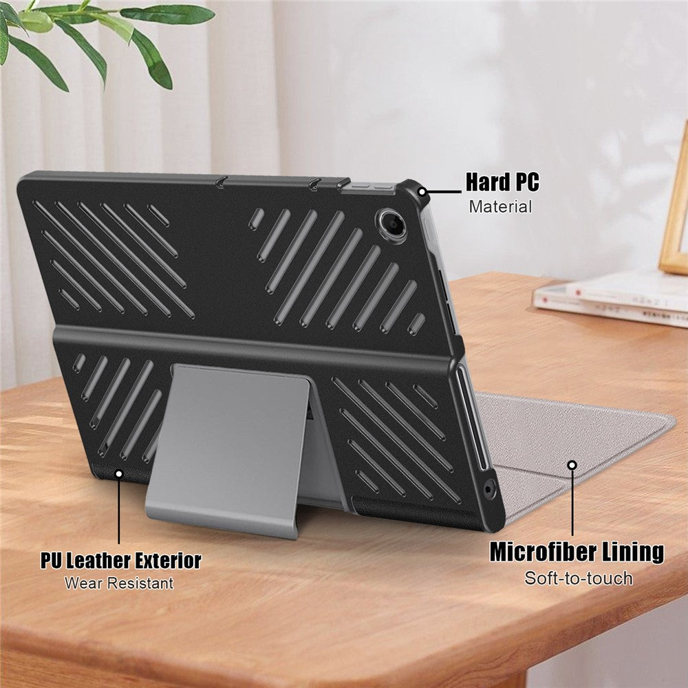 For Lenovo Tab Plus 11.5-inch TB351FU Case Heat Dissipation Stand Leather Tablet Cover - Black
