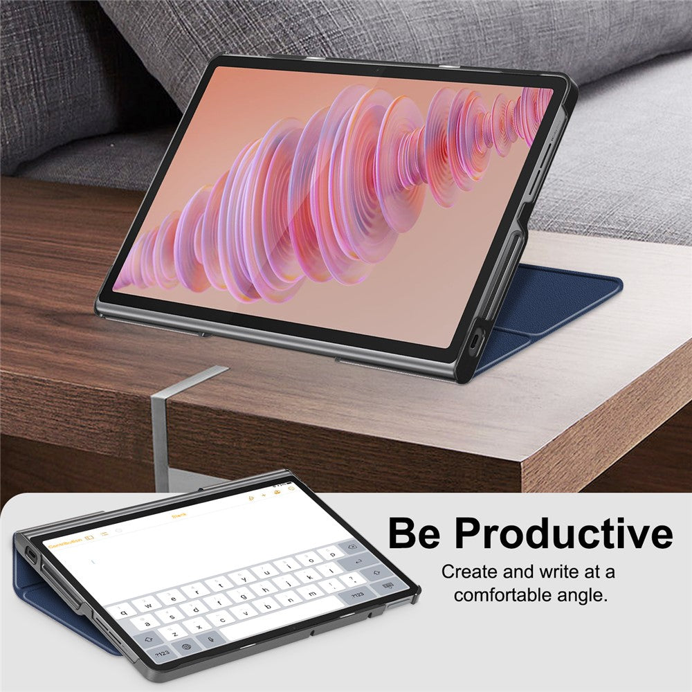 For Lenovo Tab Plus 11.5-inch TB351FU Case Heat Dissipation Stand Leather Tablet Cover - Dark Blue
