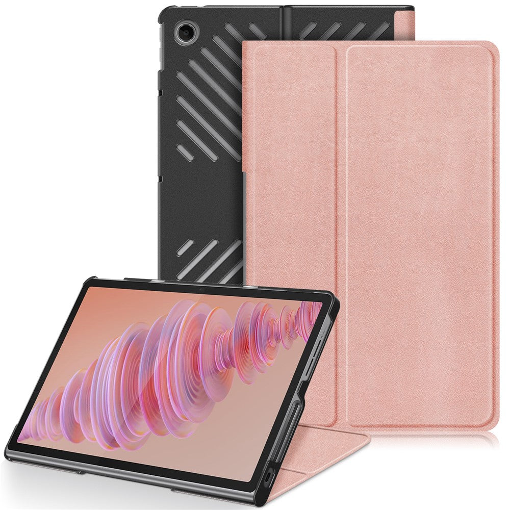 For Lenovo Tab Plus 11.5-inch TB351FU Case Heat Dissipation Stand Leather Tablet Cover - Rose Gold