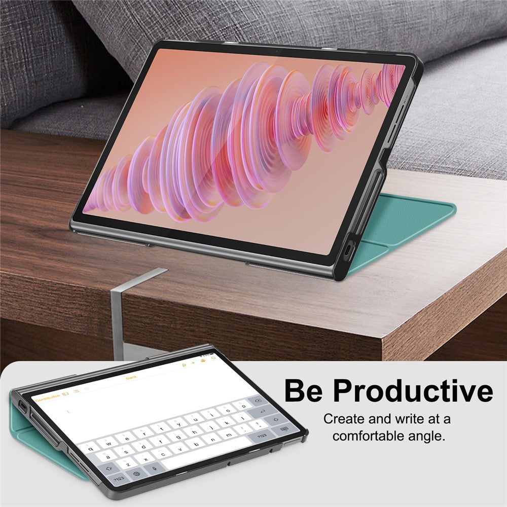 For Lenovo Tab Plus 11.5-inch TB351FU Case Heat Dissipation Stand Leather Tablet Cover - Blackish Green