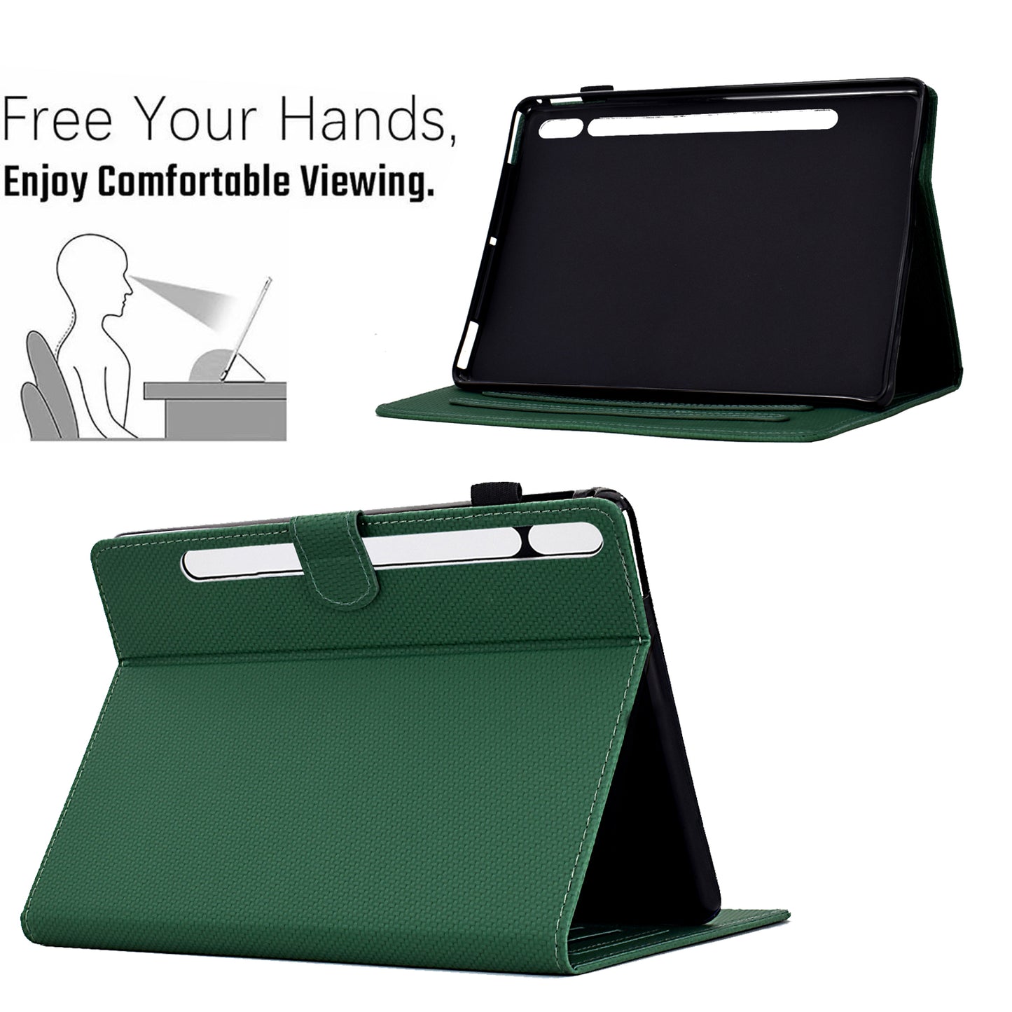 For Samsung Galaxy Tab S9 FE / S9 Case PU Leather Tablet Cover Auto Wake / Sleep - Green