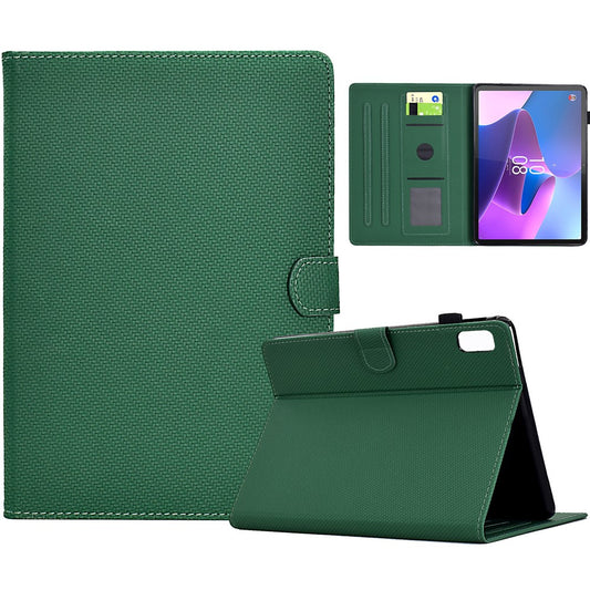For Lenovo Xiaoxin Pad Plus (2023) / Tab P11 Gen 2 TB-350 Case PU Leather Tablet Stand Cover - Green