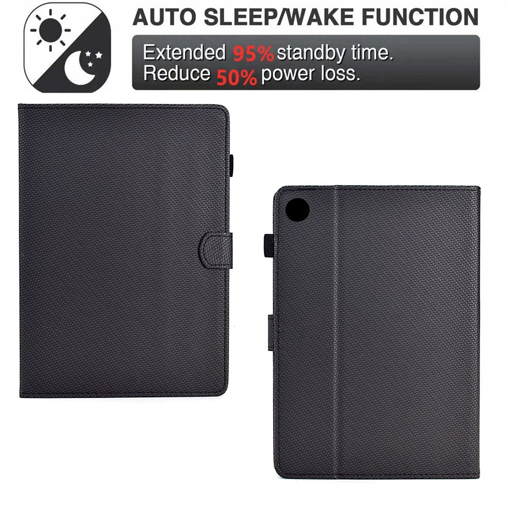 For Lenovo Tab M10 Plus (3rd Gen) Case Full Protection PU Leather Tablet Cover - Black