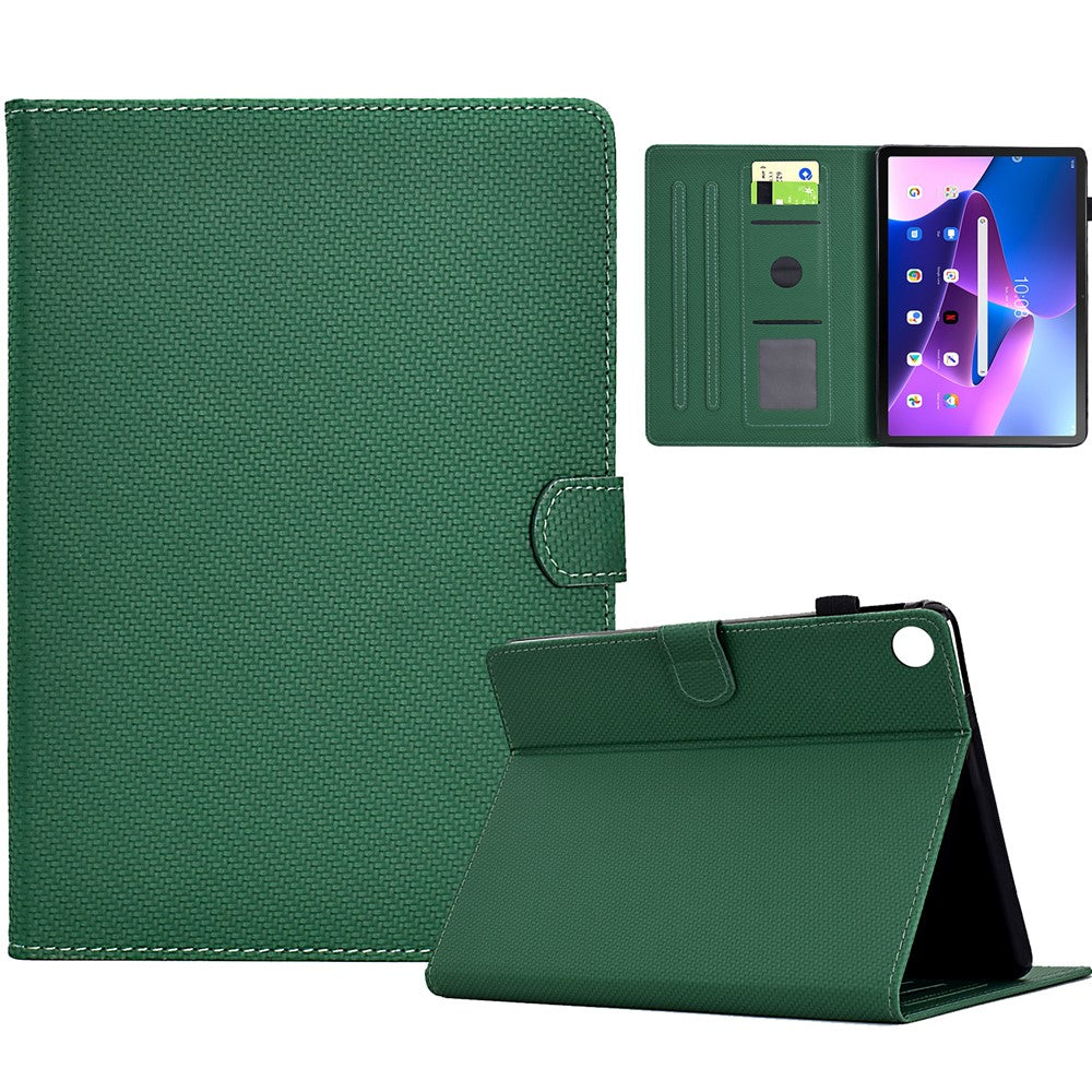 For Lenovo Tab M10 (Gen 3) Case PU Leather Protective Tablet Cover with Card Slots - Green