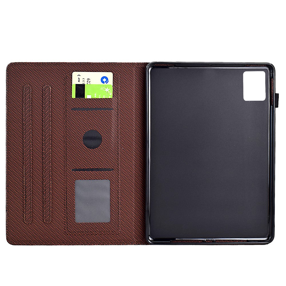 For Lenovo Tab M11 / Xiaoxin Pad 11 2024 Case Carbon Fiber Texture Leather Tablet Cover - Brown