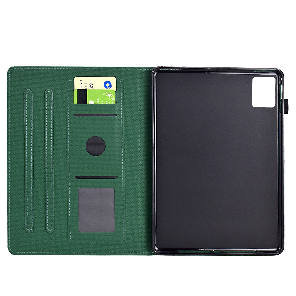 For Lenovo Tab M11 / Xiaoxin Pad 11 2024 Case Carbon Fiber Texture Leather Tablet Cover - Green
