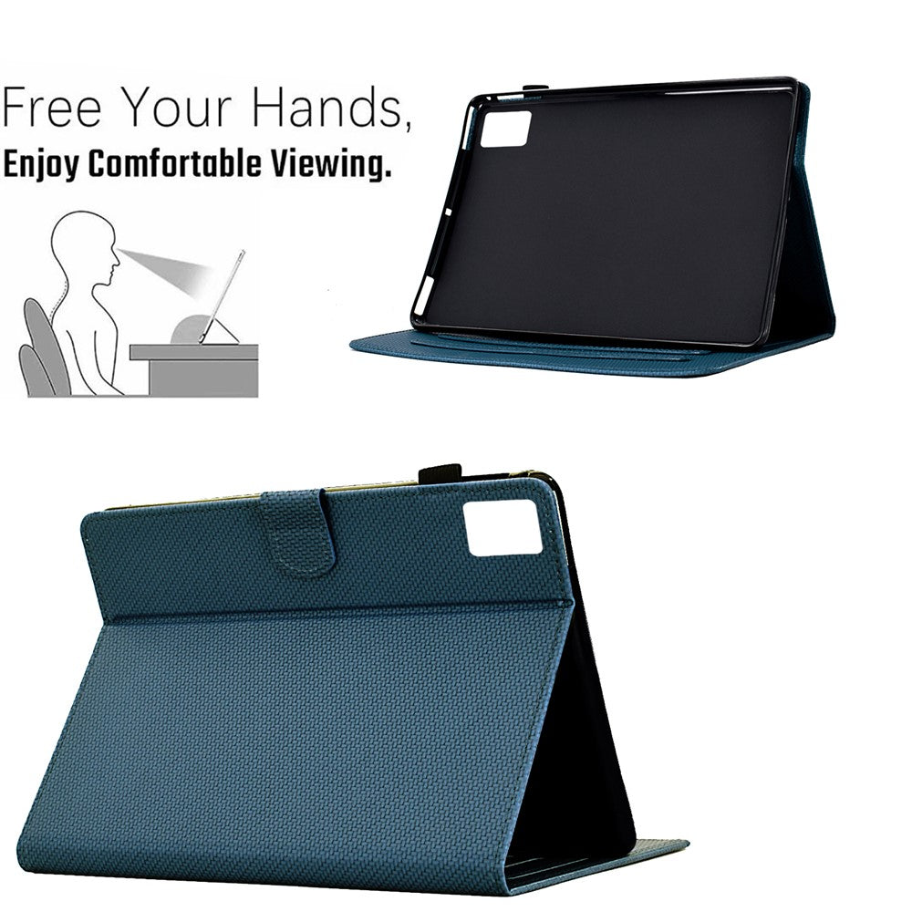 For Lenovo Tab M11 / Xiaoxin Pad 11 2024 Case Carbon Fiber Texture Leather Tablet Cover - Sapphire