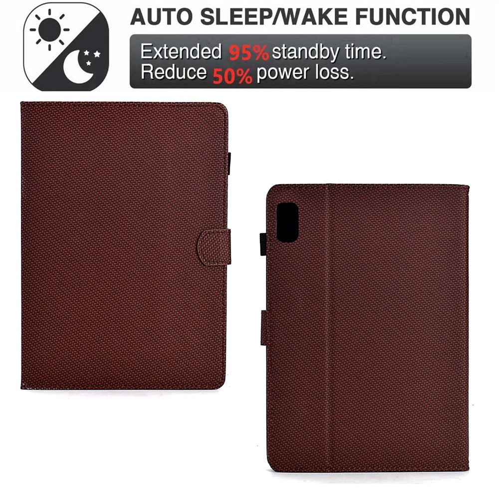 For Lenovo Tab M9 TB-310FU Case Card Slots Leather Tablet Cover with Stand View - Brown