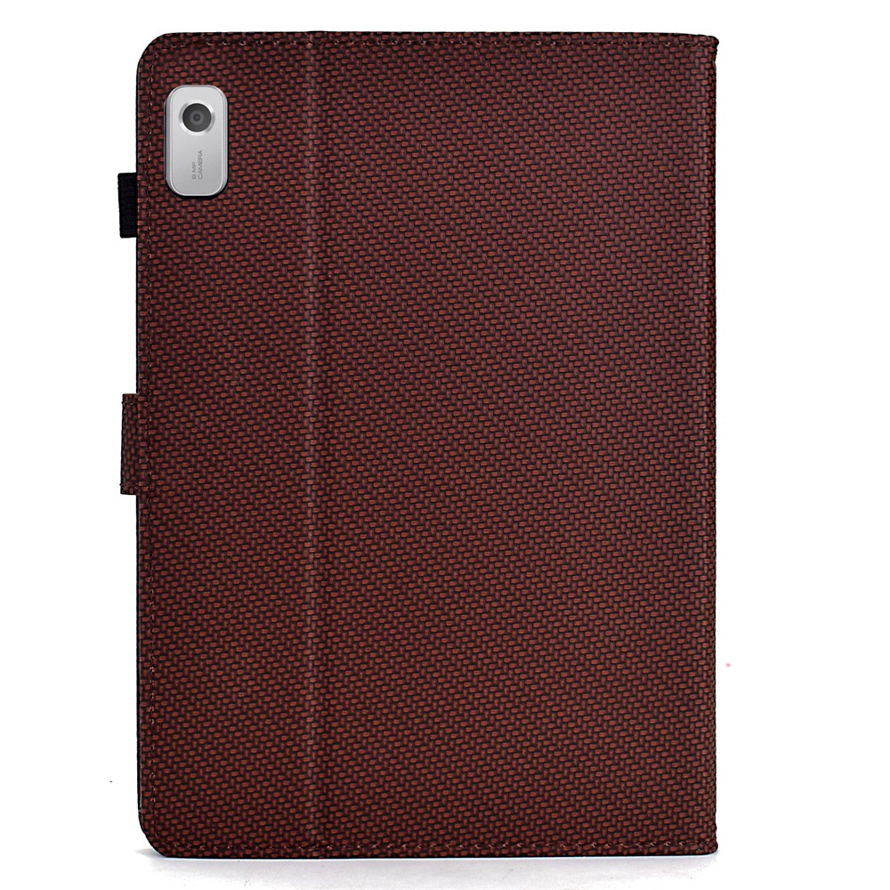 For Lenovo Tab M9 TB-310FU Case Card Slots Leather Tablet Cover with Stand View - Brown