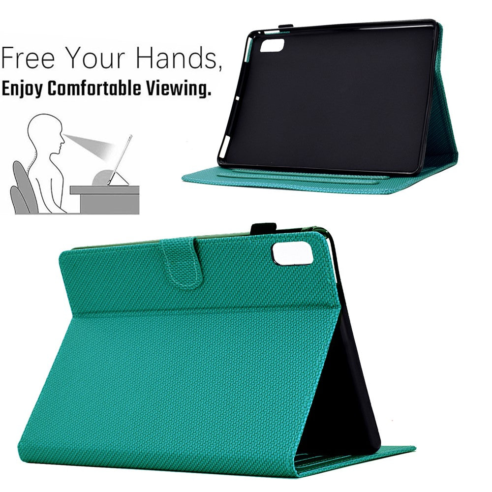For Lenovo Tab M9 TB-310FU Case Card Slots Leather Tablet Cover with Stand View - Baby Blue