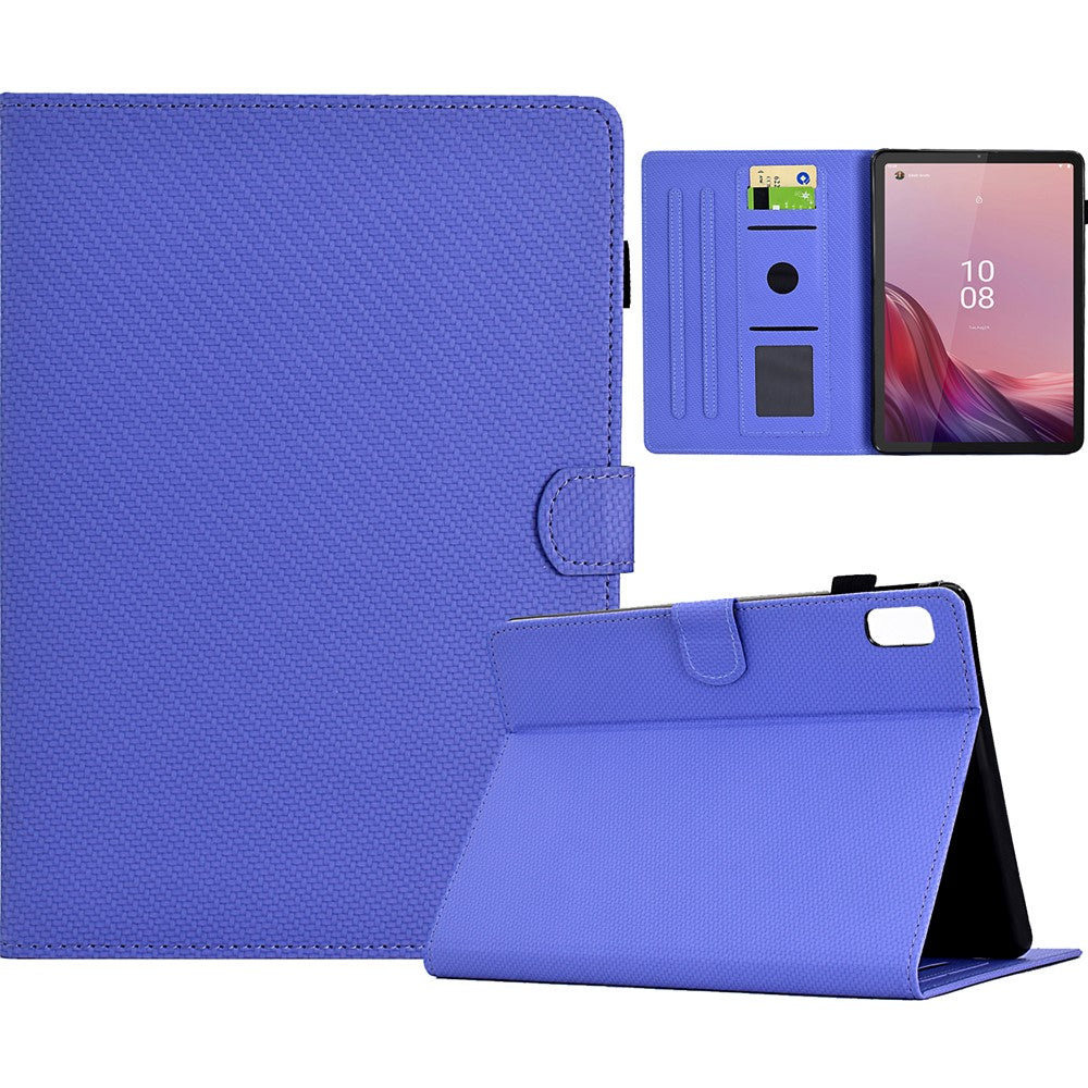 For Lenovo Tab M9 TB-310FU Case Card Slots Leather Tablet Cover with Stand View - Purple