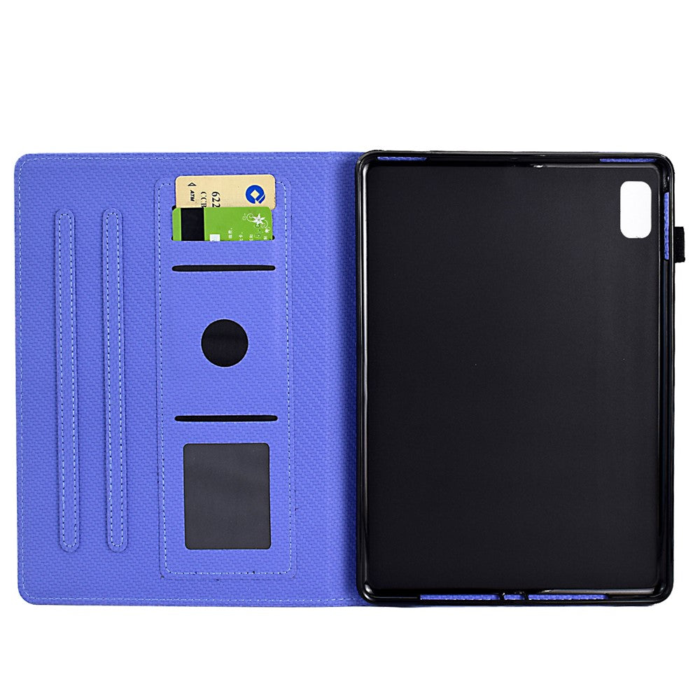 For Lenovo Tab M9 TB-310FU Case Card Slots Leather Tablet Cover with Stand View - Purple