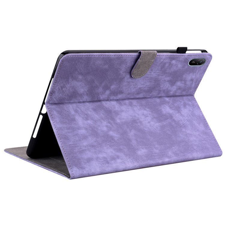 For Huawei MatePad SE 11 Tablet Cases Tiger Imprint Anti-Slip Protective PU Leather Cover - Purple