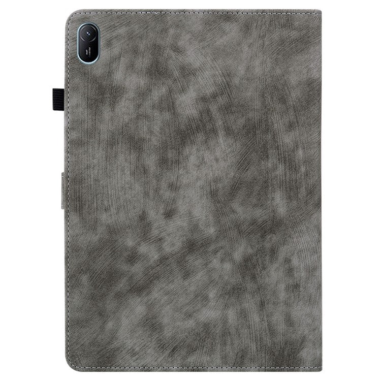 For Huawei MatePad SE 11 Tablet Cases Tiger Imprint Anti-Slip Protective PU Leather Cover - Grey