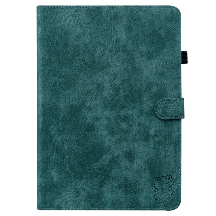 For Huawei MatePad SE 11 Tablet Cases Tiger Imprint Anti-Slip Protective PU Leather Cover - Green