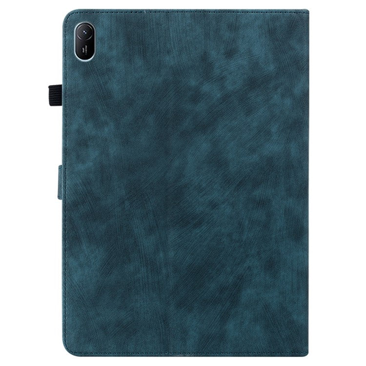 For Huawei MatePad SE 11 Tablet Cases Tiger Imprint Anti-Slip Protective PU Leather Cover - Blue