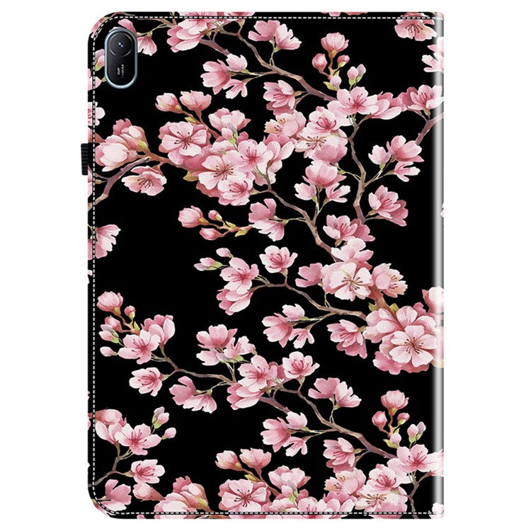 For Huawei MatePad SE 11 Case Pattern Print PU Leather Stand Tablet Cover with Card Slots - Plum Blossom