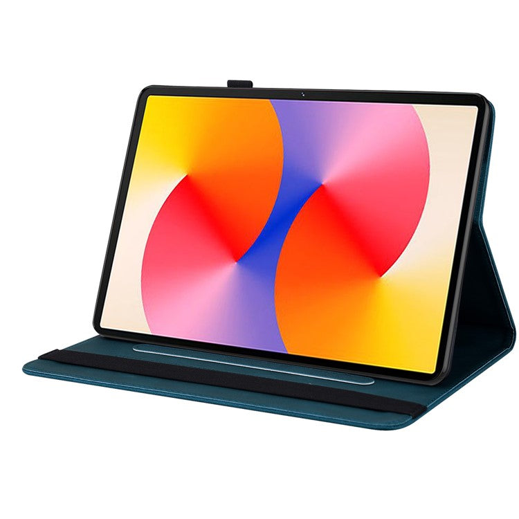 For Huawei MatePad SE 11 Case Imprinted Butterfly Flower PU Leather Flip Card Slots Tablet Cover - Blue