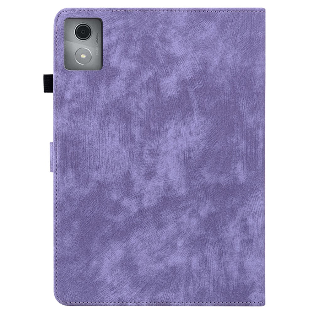 For Lenovo Tab K11 Plus Cases Anti-Slip Tiger Imprint PU Leather Tablet Cover - Purple