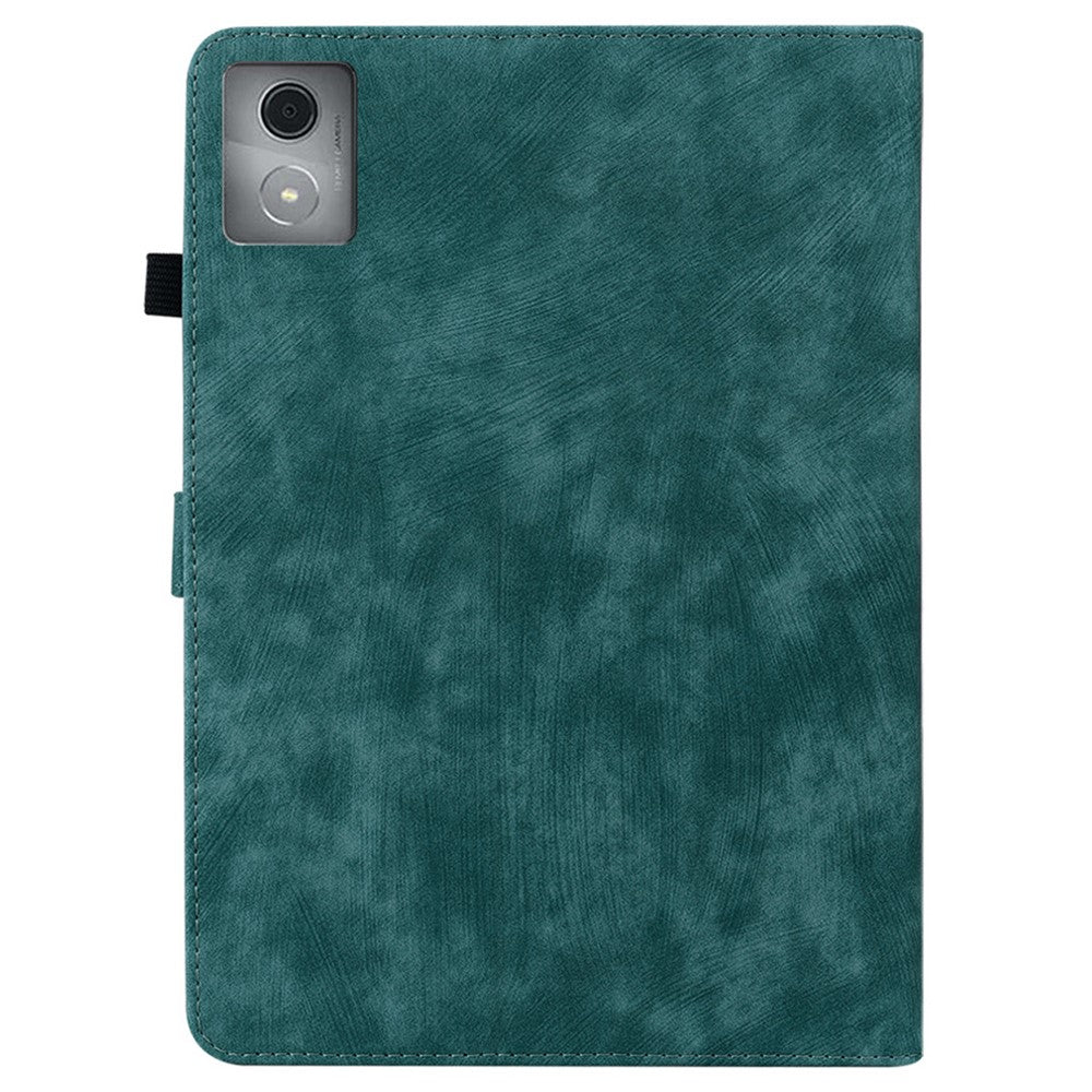 For Lenovo Tab K11 Plus Cases Anti-Slip Tiger Imprint PU Leather Tablet Cover - Green