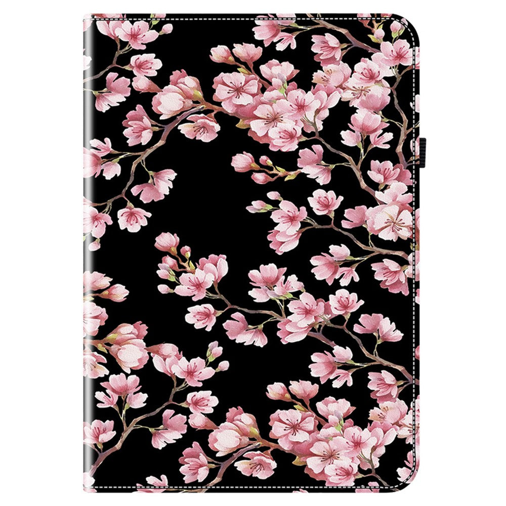 For Lenovo Tab K11 Plus Stand Case Pattern Print Card Slots PU Leather Tablet Cover - Plum Blossom
