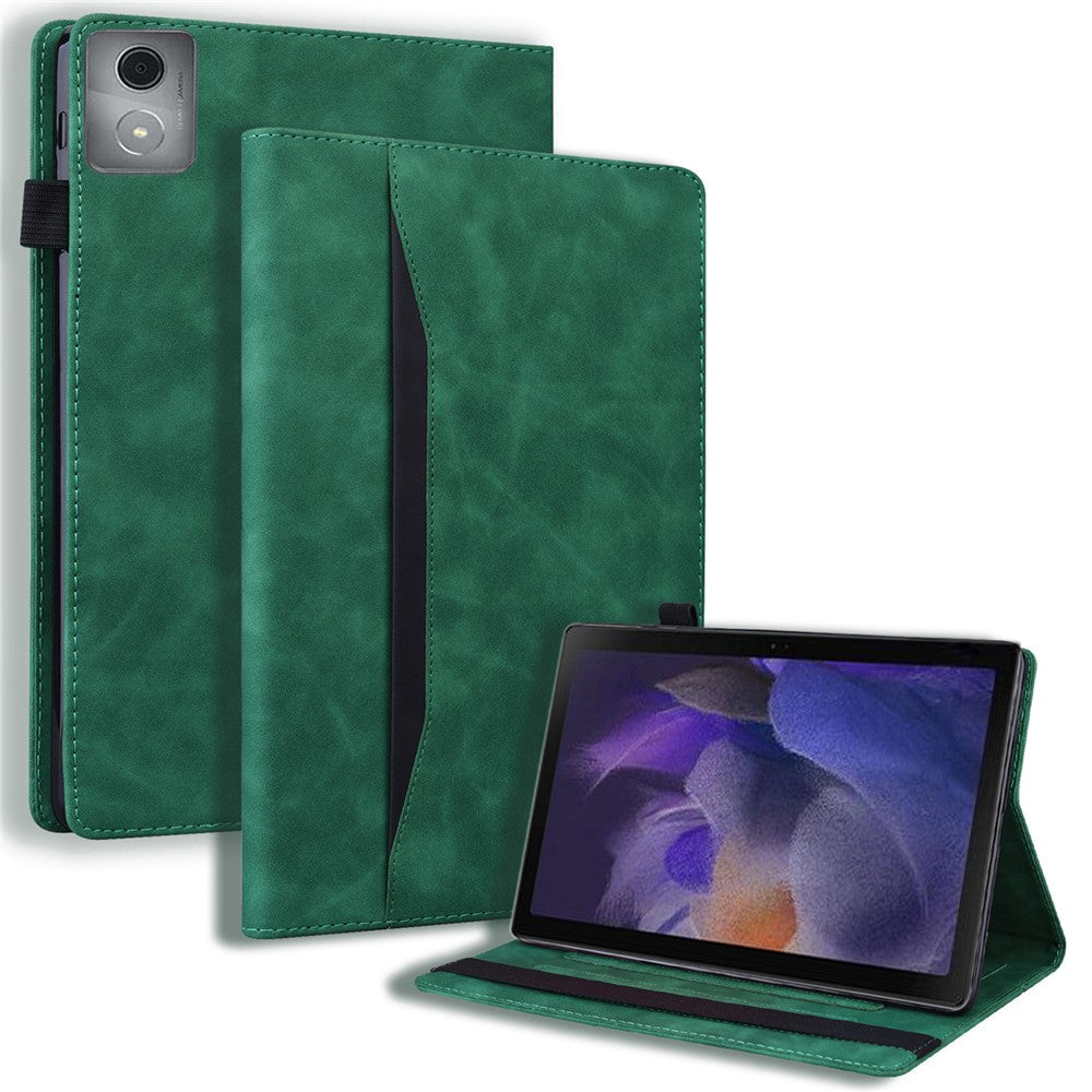 For Lenovo Tab M11 Plus / Tab K11 Plus Case PU Leather Tablet Cover Card Holder Multi-Angle Stand - Green