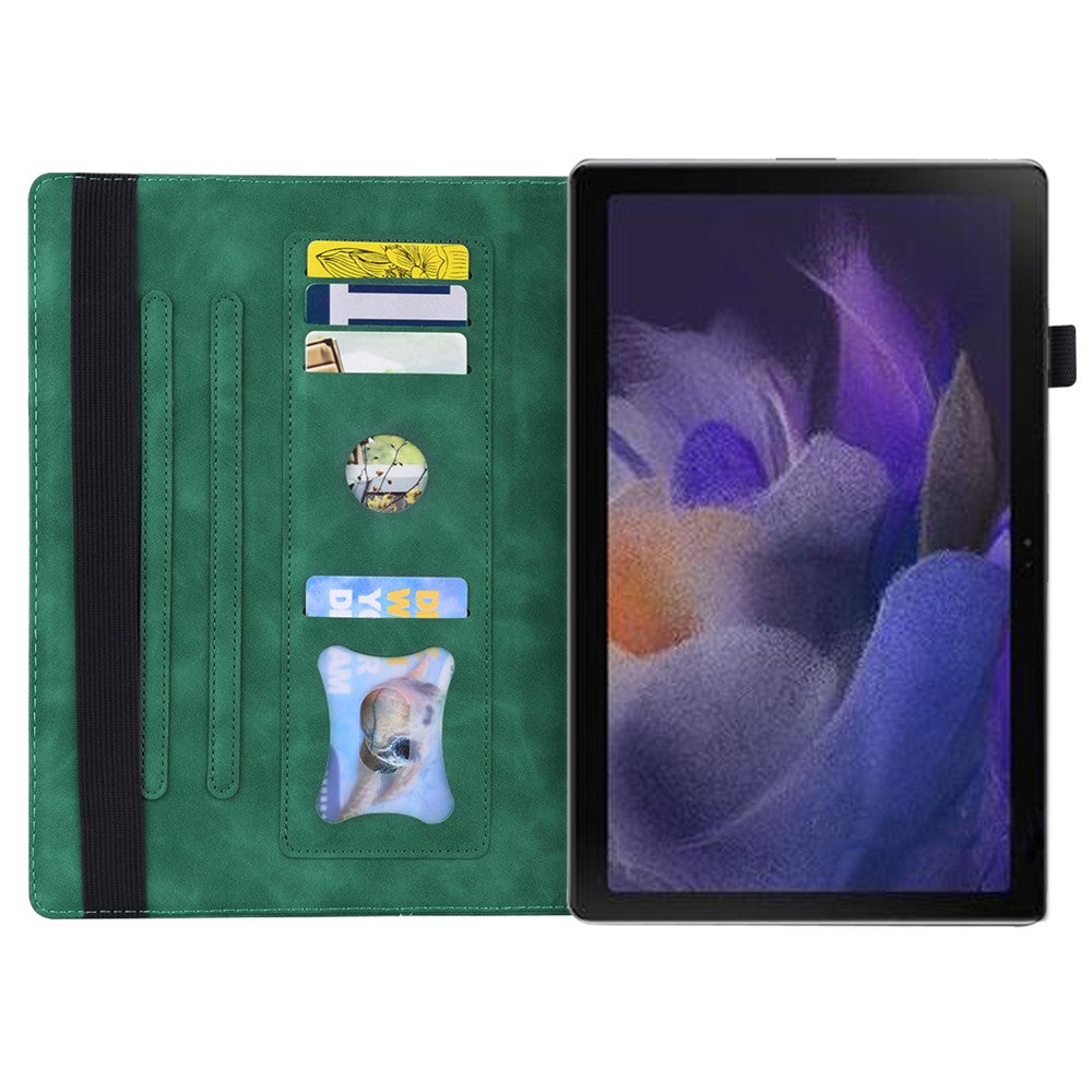 For Lenovo Tab M11 Plus / Tab K11 Plus Case PU Leather Tablet Cover Card Holder Multi-Angle Stand - Green