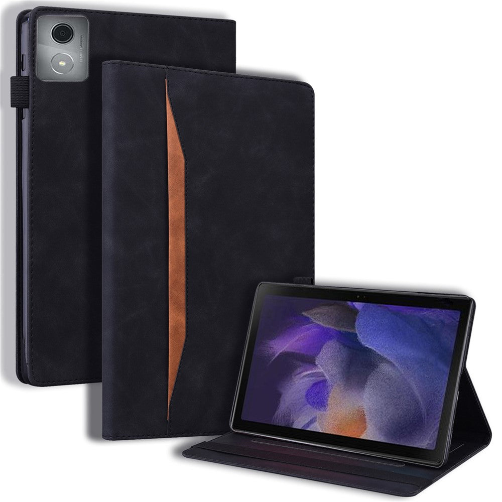For Lenovo Tab M11 Plus / Tab K11 Plus Case PU Leather Tablet Cover Card Holder Multi-Angle Stand - Black