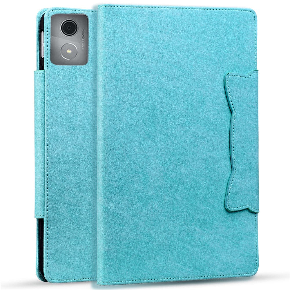 For Lenovo Tab M11 Plus / Tab K11 Plus Case Stand PU Leather Tablet Cover Cat Buckle Closure - Sky Blue