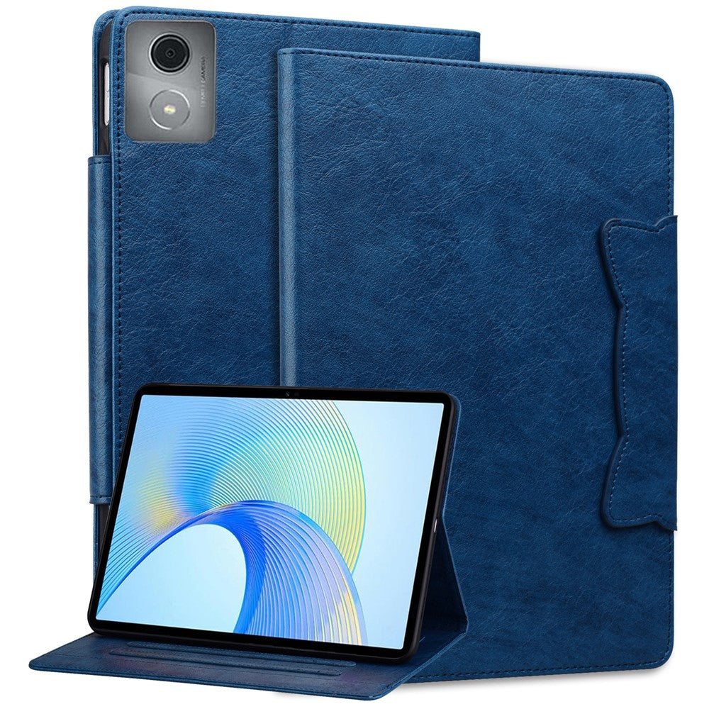 For Lenovo Tab M11 Plus / Tab K11 Plus Case Stand PU Leather Tablet Cover Cat Buckle Closure - Blue