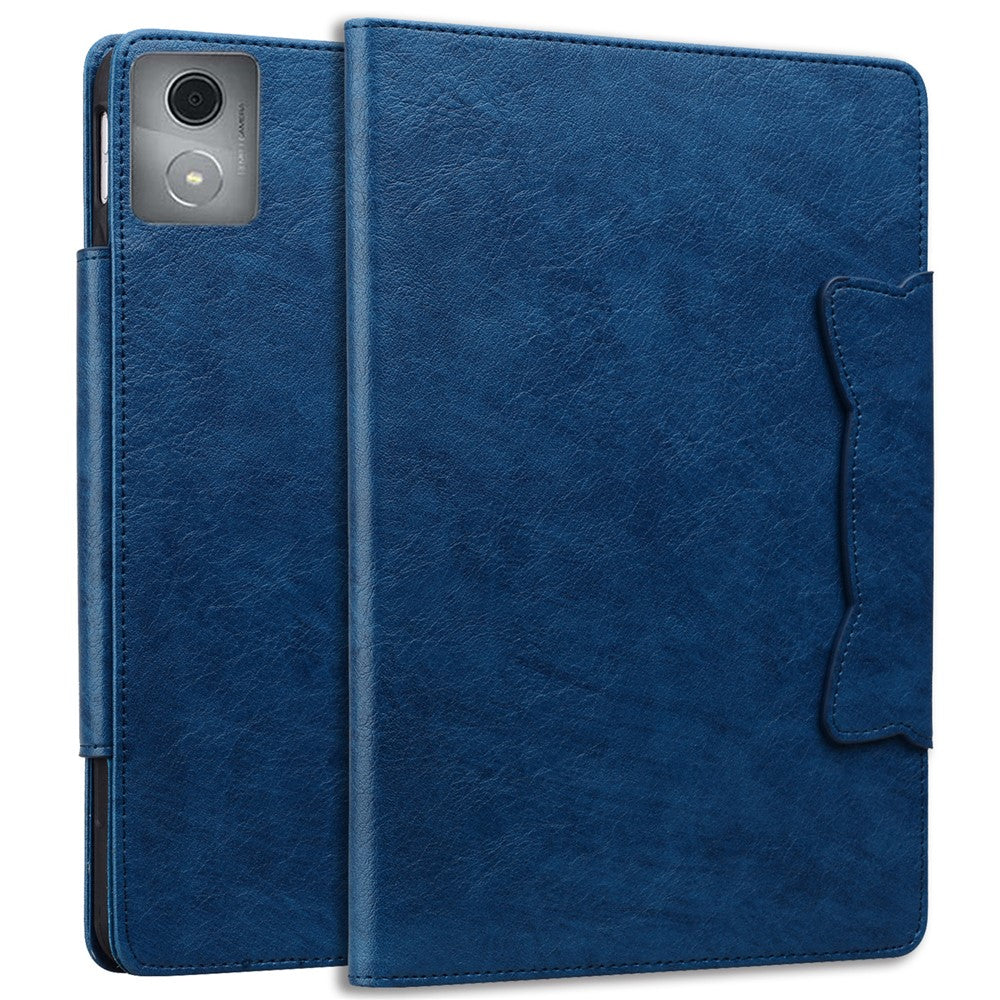 For Lenovo Tab M11 Plus / Tab K11 Plus Case Stand PU Leather Tablet Cover Cat Buckle Closure - Blue
