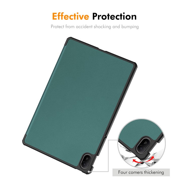 ENKAY HAT PRINCE For Huawei MatePad SE 11 Case PU Leather+PC Trifold Stand Tablet Cover - Blackish Green