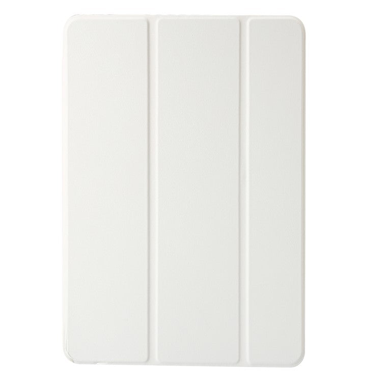 For Huawei MatePad SE 11 Case Tri-fold Stand Leather+TPU+Acrylic Clear Back Tablet Cover - White
