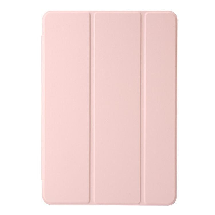 For Huawei MatePad SE 11 Case Tri-fold Stand Leather+TPU+Acrylic Clear Back Tablet Cover - Pink