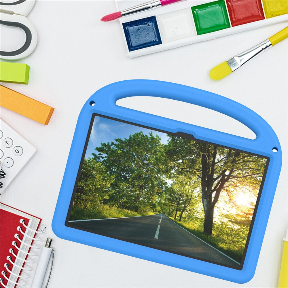 For Lenovo Tab M11 Kickstand Case Cartoon Design Anti-Drop EVA+PC Tablet Cover with Strap - Blue