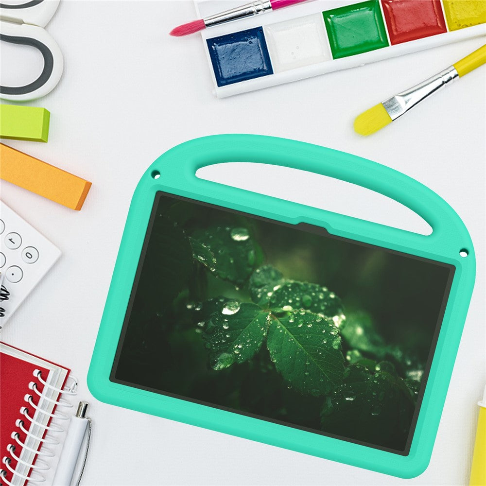 For Lenovo Tab M11 Kickstand Case Cartoon Design Anti-Drop EVA+PC Tablet Cover with Strap - Green