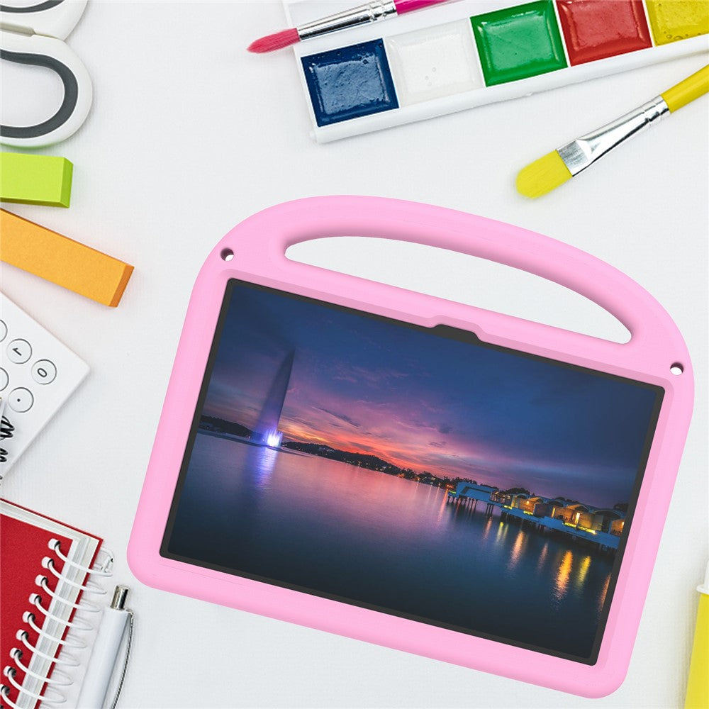 For Lenovo Tab M11 Kickstand Case Cartoon Design Anti-Drop EVA+PC Tablet Cover with Strap - Pink