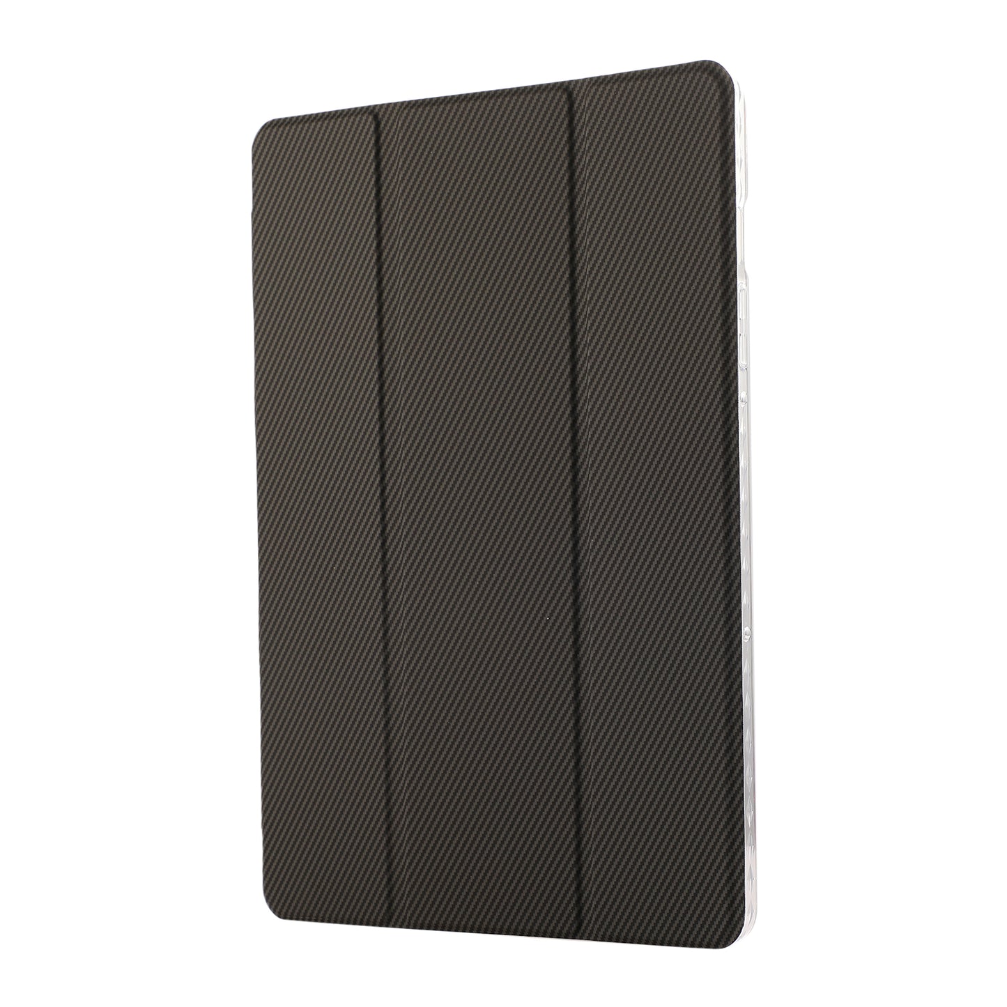 For Samsung Galaxy Tab S9 / S9 FE Case Tri-Fold Stand Smart Auto / Wake Leather Tablet Cover Carbon Fiber Texture - Gold