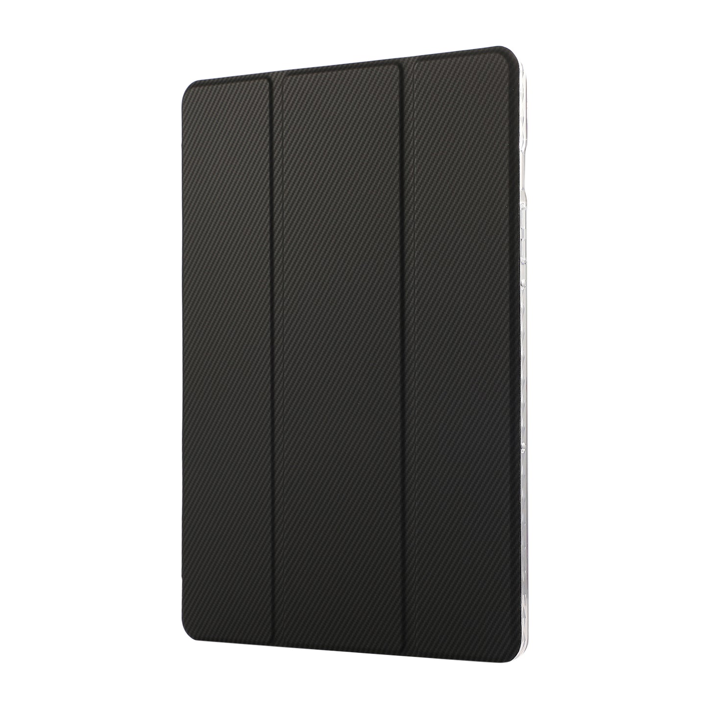 For Samsung Galaxy Tab S9 / S9 FE Case Tri-Fold Stand Smart Auto / Wake Leather Tablet Cover Carbon Fiber Texture - Dark Blue